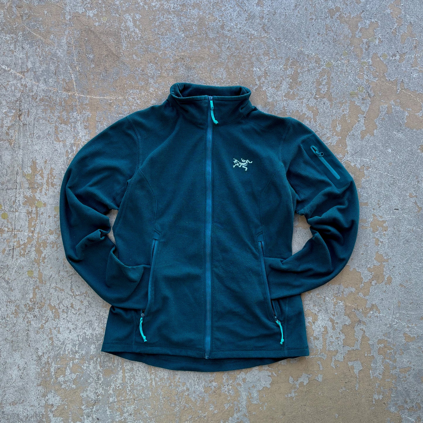 Arc’teryx Full-Zip Grid Fleece Jacket – Teal Green
